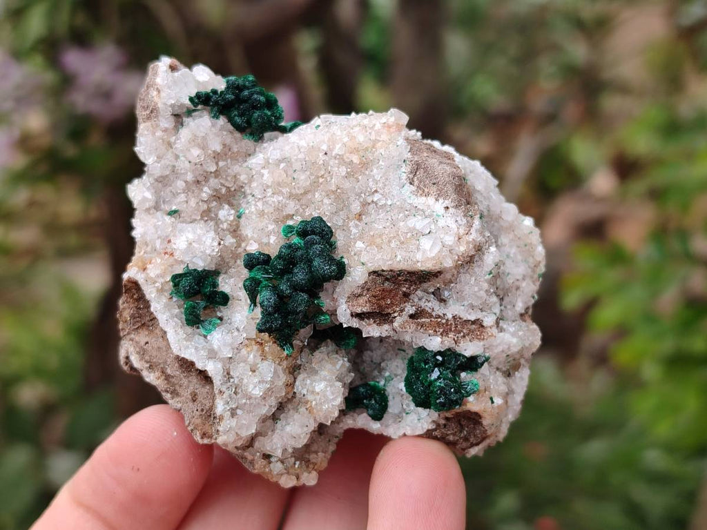 Natural Ball Malachite and Drusy Quartz On Dolomite Matrix Specimens x 6 From Kambove, Congo - Toprock Gemstones and Minerals 