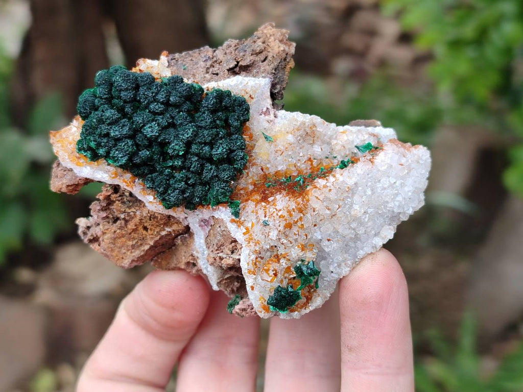 Natural Ball Malachite and Drusy Quartz On Dolomite Matrix Specimens x 6 From Kambove, Congo - Toprock Gemstones and Minerals 