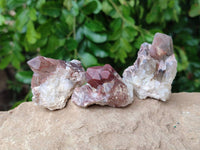 Natural Red Hematoid Crystals x 35 From Madagascar