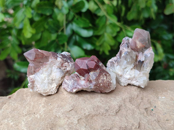 Natural Red Hematoid Crystals x 35 From Madagascar
