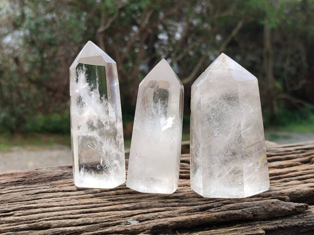 Polished Clear Quartz Crystals x 6 From Madagascar - Toprock Gemstones and Minerals 