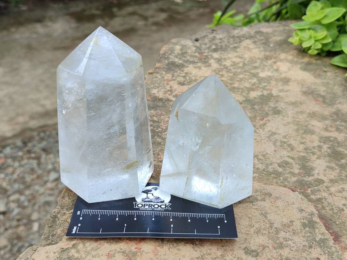 Polished Clear Quartz Crystals x 6 From Madagascar - Toprock Gemstones and Minerals 