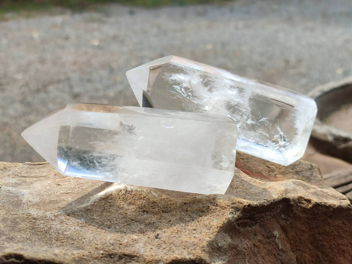 Polished Clear Quartz Crystals x 6 From Madagascar - Toprock Gemstones and Minerals 