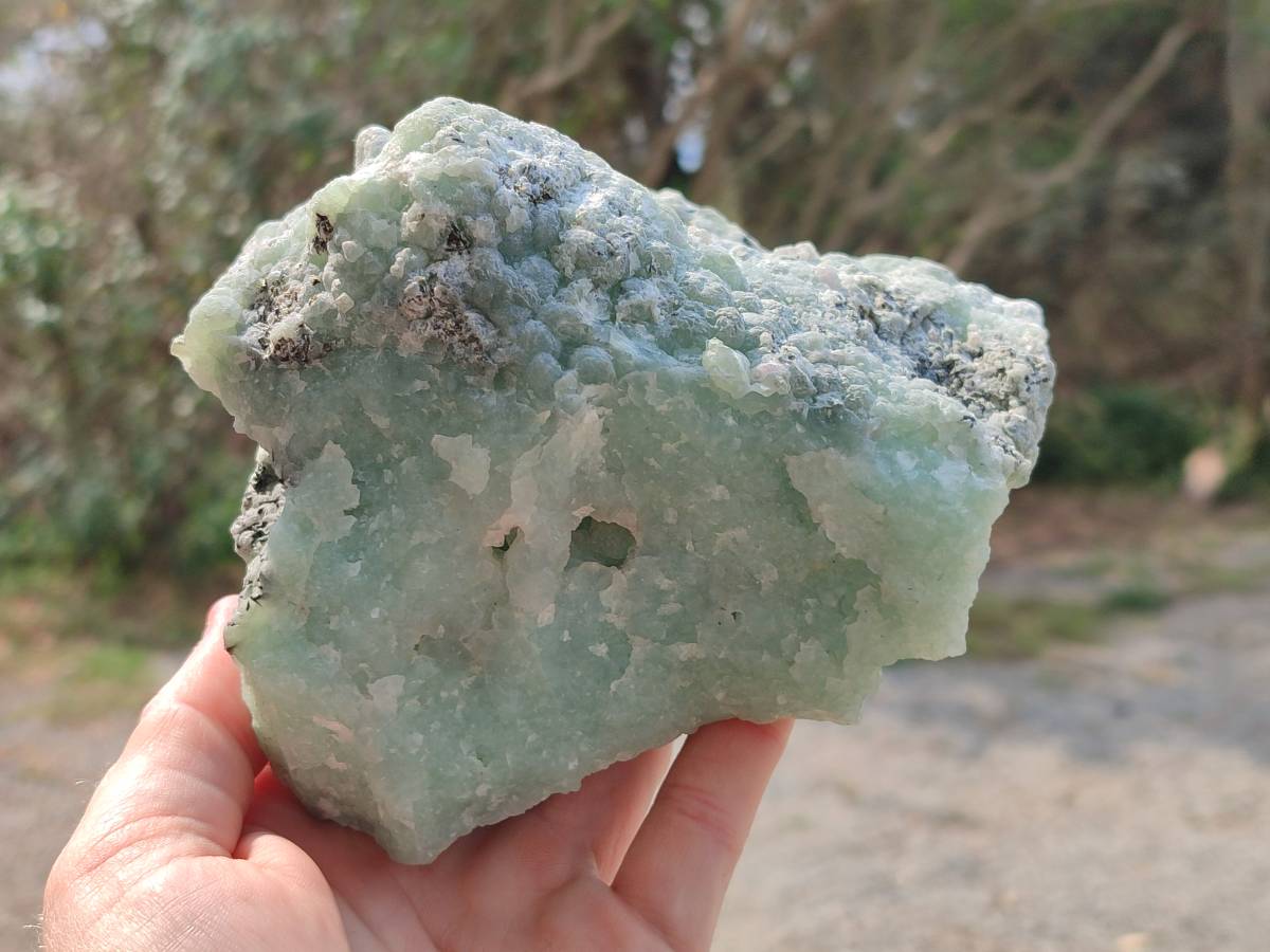 Natural Botryoidal Prehnite Specimens x 2 From Beaufort West, South Africa - Toprock Gemstones and Minerals 