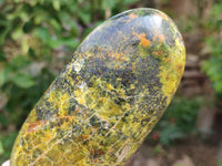 Polished Green Opal Standing Free Forms x 3 From Antsirabe, Madagascar