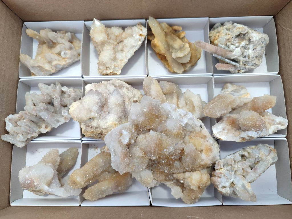 Natural Golden Limonite Spirit Quartz Crystals x 13 From Boekenhouthoek, South Africa - Toprock Gemstones and Minerals 