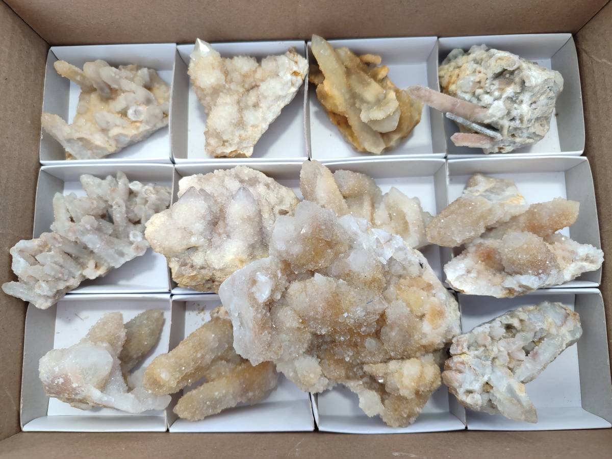 Natural Golden Limonite Spirit Quartz Crystals x 13 From Boekenhouthoek, South Africa - Toprock Gemstones and Minerals 