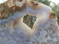 Polished On One Side Blue Lace Agate with Crazy Lace Slices x 4 From Namibia