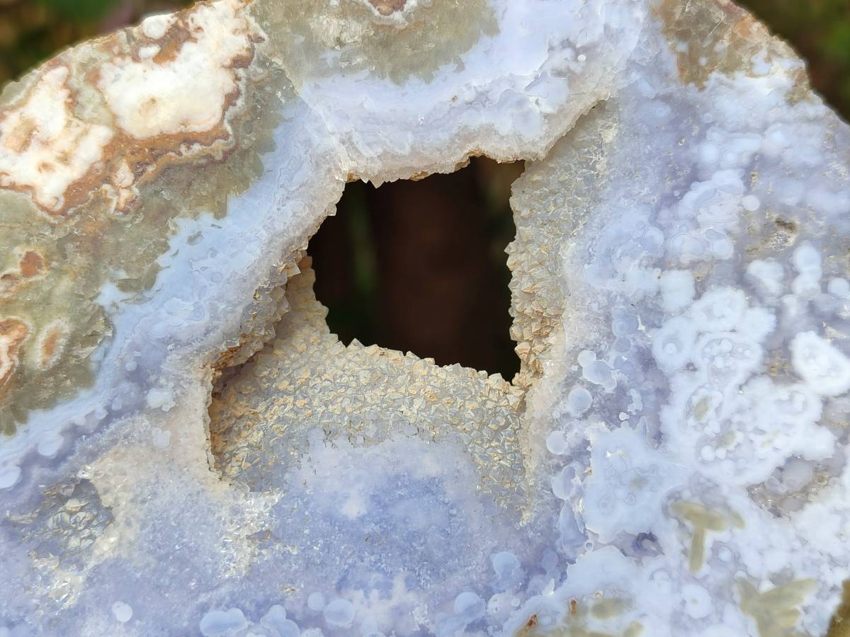 Polished On One Side Blue Lace Agate with Crazy Lace Slices x 4 From Namibia - Toprock Gemstones and Minerals 