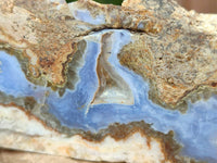 Polished On One Side Blue Lace Agate with Crazy Lace Slices x 4 From Namibia