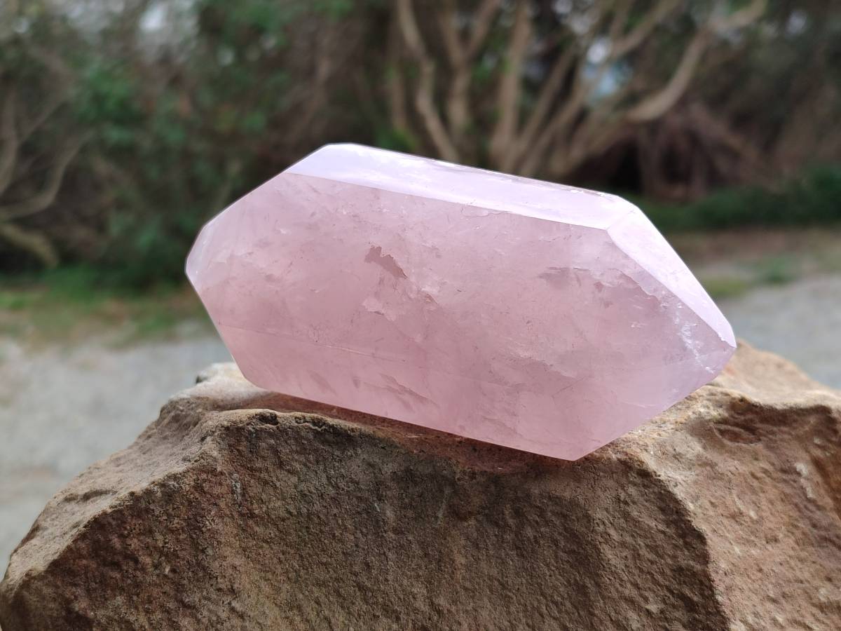 Polished Double Terminated Rose Quartz Points x 4 From Madagascar - Toprock Gemstones and Minerals 
