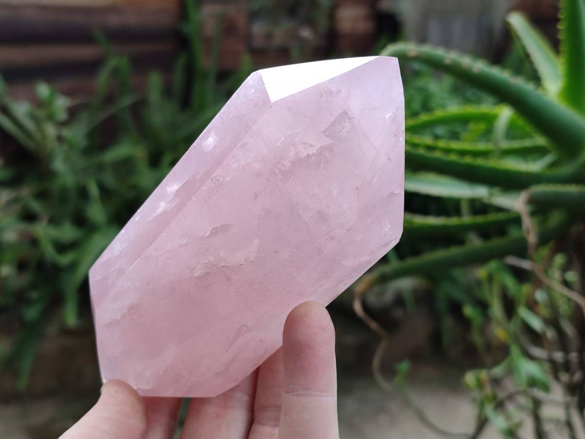 Polished Double Terminated Rose Quartz Points x 4 From Madagascar - Toprock Gemstones and Minerals 