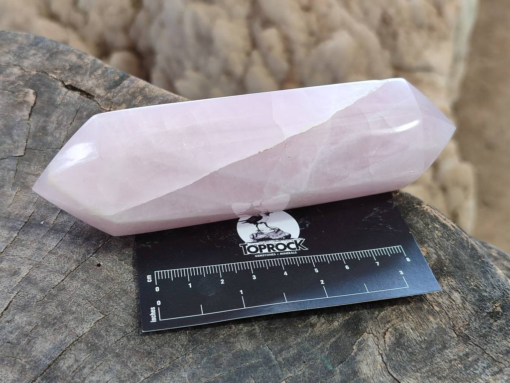 Polished Double Terminated Rose Quartz Points x 4 From Madagascar - Toprock Gemstones and Minerals 
