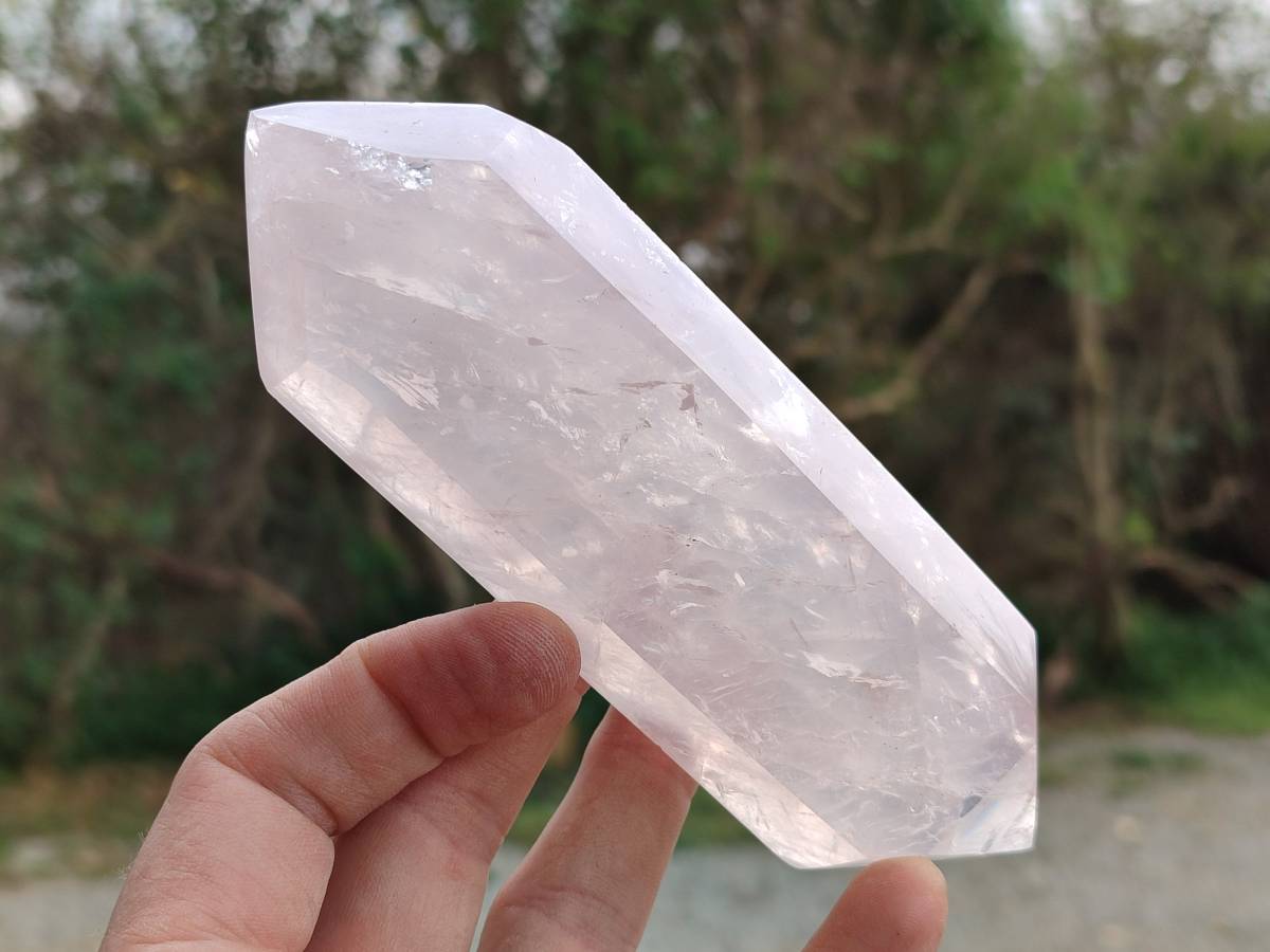 Polished Double Terminated Rose Quartz Points x 4 From Madagascar - Toprock Gemstones and Minerals 