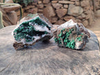 Natural Ball Malachite and Drusy Quartz On Dolomite Matrix Specimens x 2 From Kambove, Congo - Toprock Gemstones and Minerals 