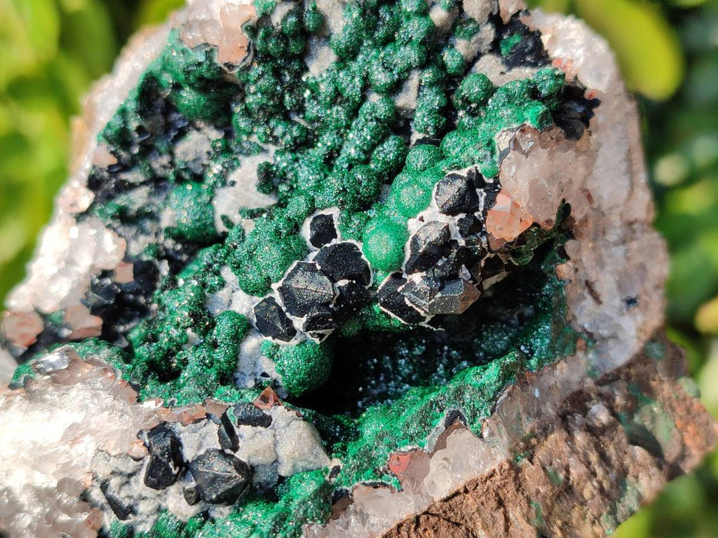Natural Ball Malachite and Drusy Quartz On Dolomite Matrix Specimens x 2 From Kambove, Congo - Toprock Gemstones and Minerals 