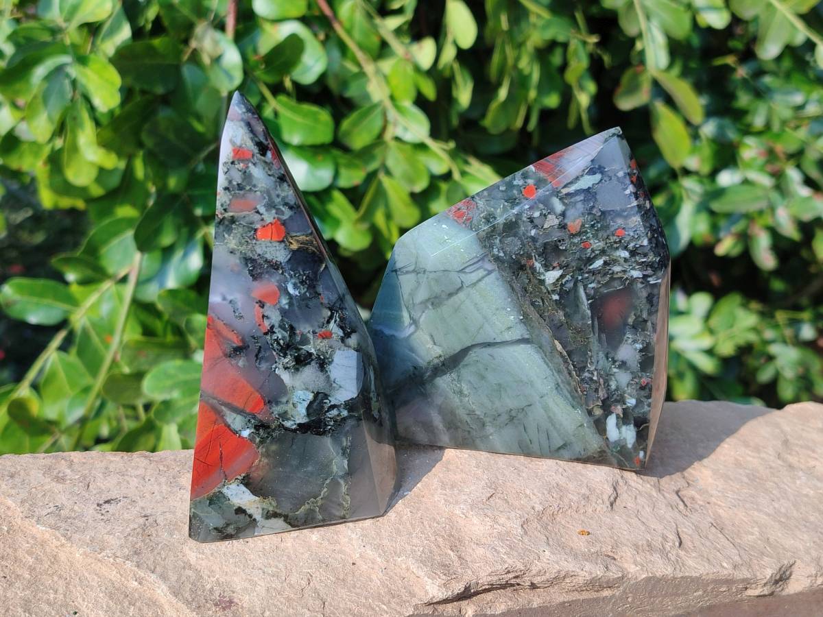 Polished Bloodstone Points x 3 From Swaziland - Toprock Gemstones and Minerals 