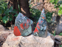 Polished Bloodstone Points x 3 From Swaziland