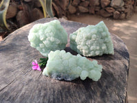 Natural Botryoidal Prehnite Specimens x 3 From Beaufort West, South Africa