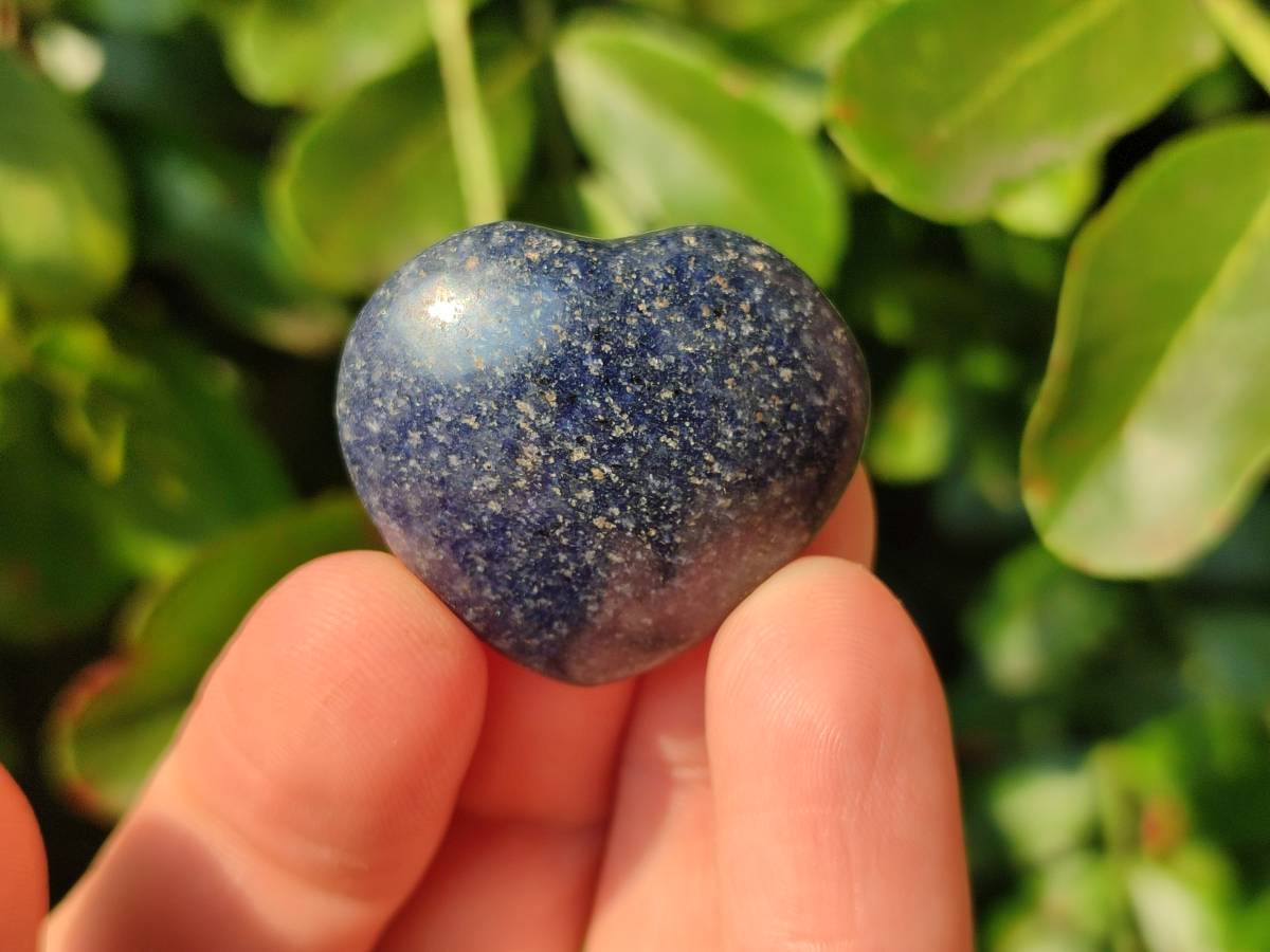 Polished Lazulite Hearts x 35 From Madagascar - Toprock Gemstones and Minerals 