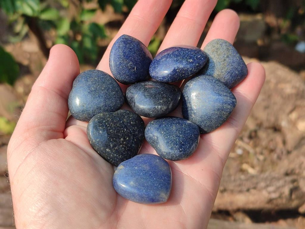 Polished Lazulite Hearts x 35 From Madagascar - Toprock Gemstones and Minerals 