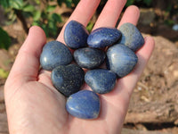 Polished Lazulite Hearts x 35 From Madagascar