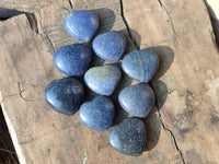 Polished Lazulite Hearts x 35 From Madagascar
