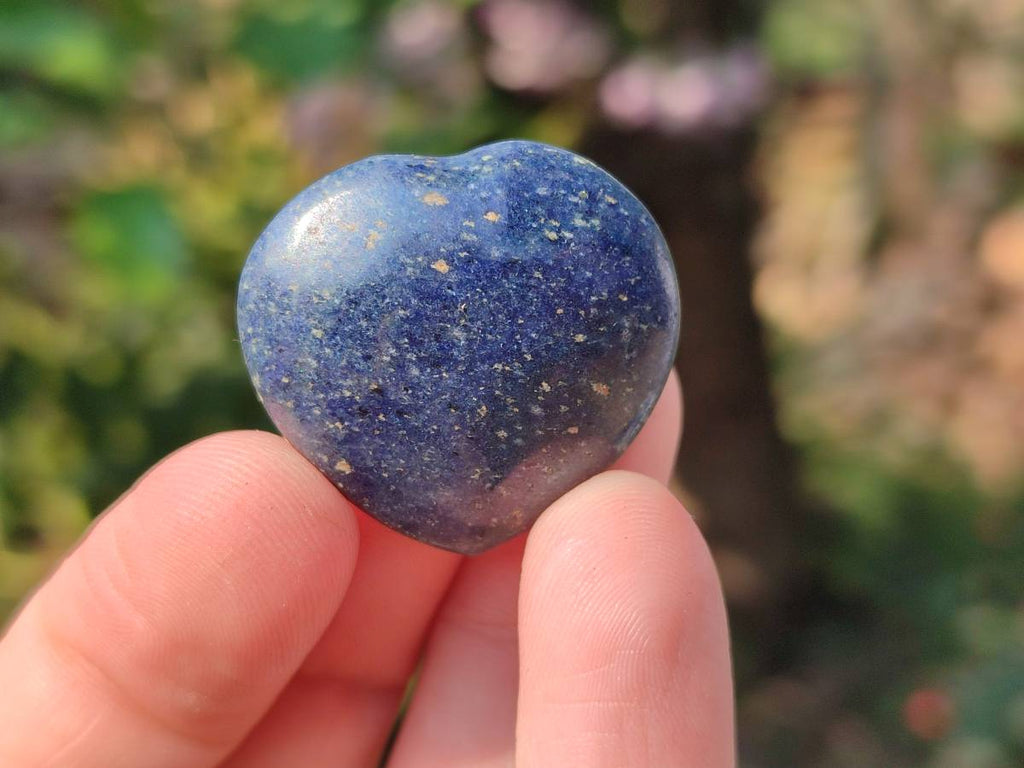 Polished Lazulite Hearts x 35 From Madagascar - Toprock Gemstones and Minerals 