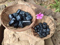 Natural Schorl Black Tourmaline Specimens x 154 from Zimbabwe