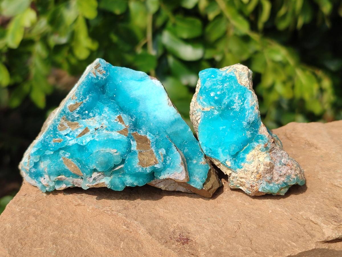 Natural Hemimorphite on Dolomite Specimens x 6 From Lupoto Mine, Congo - Toprock Gemstones and Minerals 