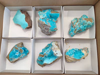 Natural Hemimorphite on Dolomite Specimens x 6 From Lupoto Mine, Congo