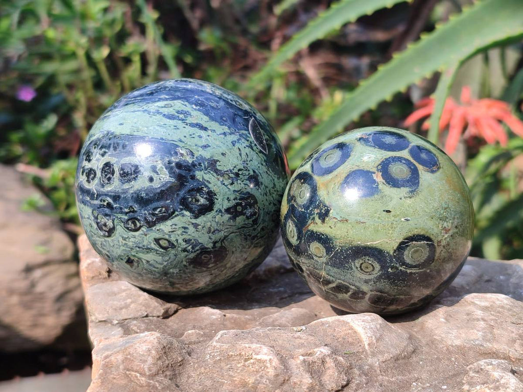 Polished Stromatolite Spheres x 4 From Katsepy, Madagascar - Toprock Gemstones and Minerals 