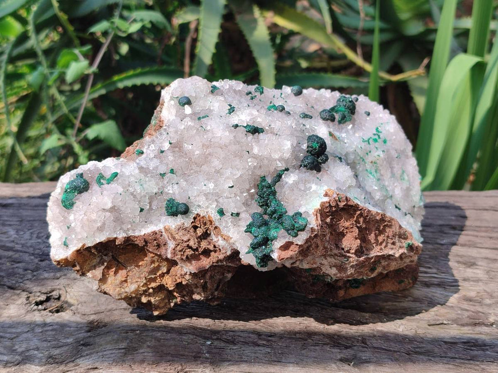 Natural Ball Malachite and Drusy Quartz On Dolomite Matrix Specimens x 1 From Kambove, Congo - Toprock Gemstones and Minerals 