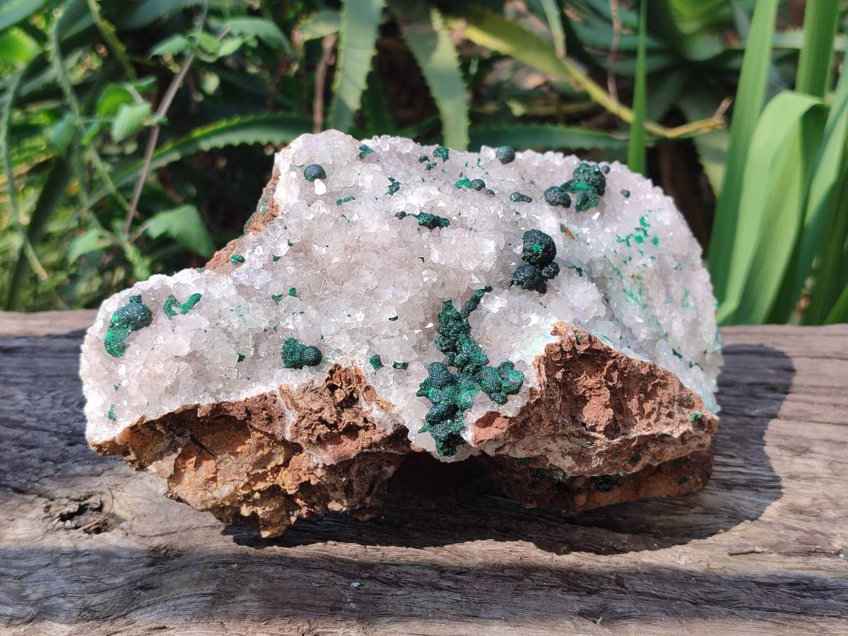Natural Ball Malachite and Drusy Quartz On Dolomite Matrix Specimens x 1 From Kambove, Congo - Toprock Gemstones and Minerals 