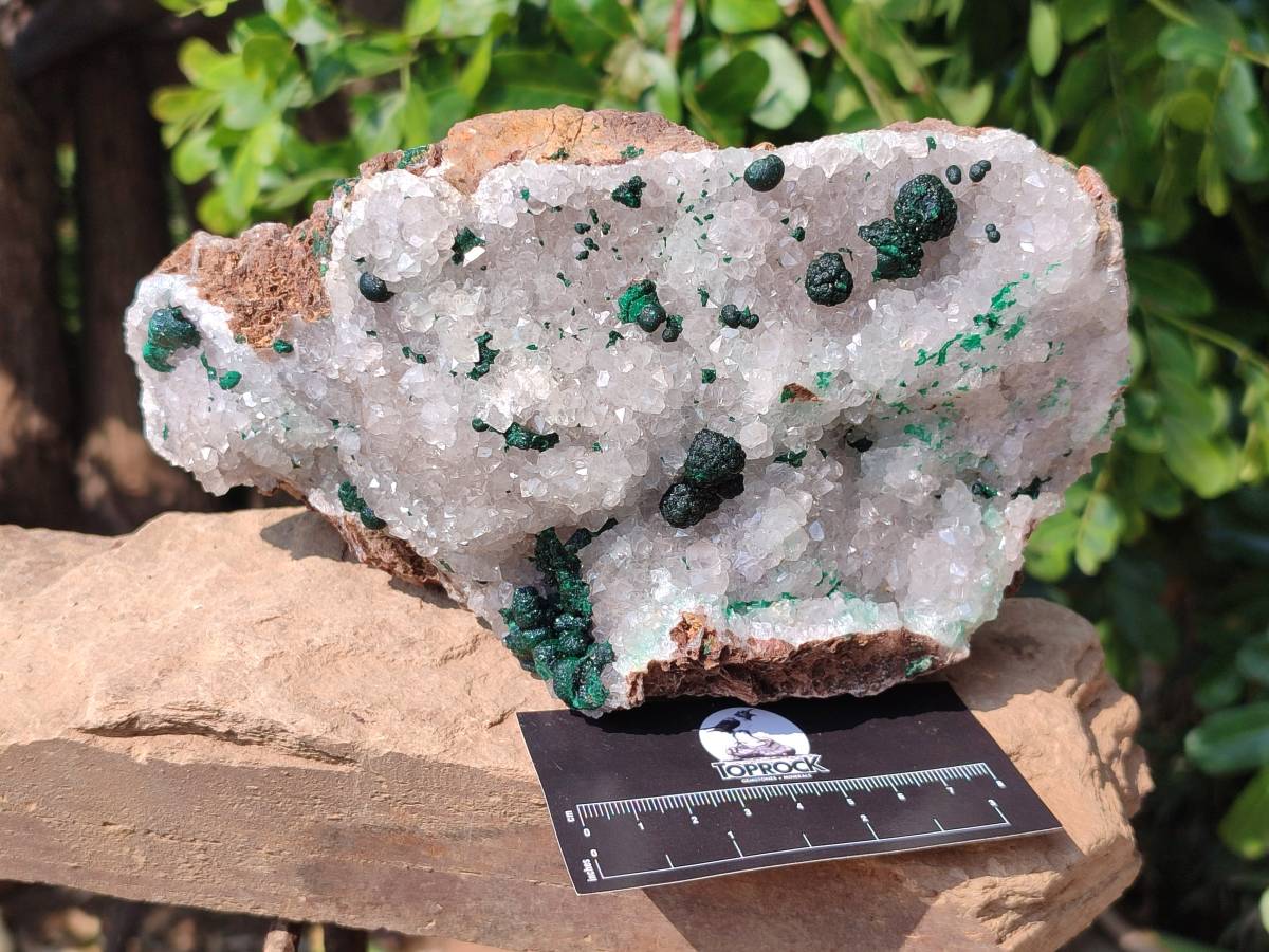 Natural Ball Malachite and Drusy Quartz On Dolomite Matrix Specimens x 1 From Kambove, Congo - Toprock Gemstones and Minerals 