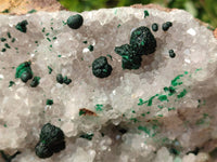 Natural Ball Malachite and Drusy Quartz On Dolomite Matrix Specimens x 1 From Kambove, Congo