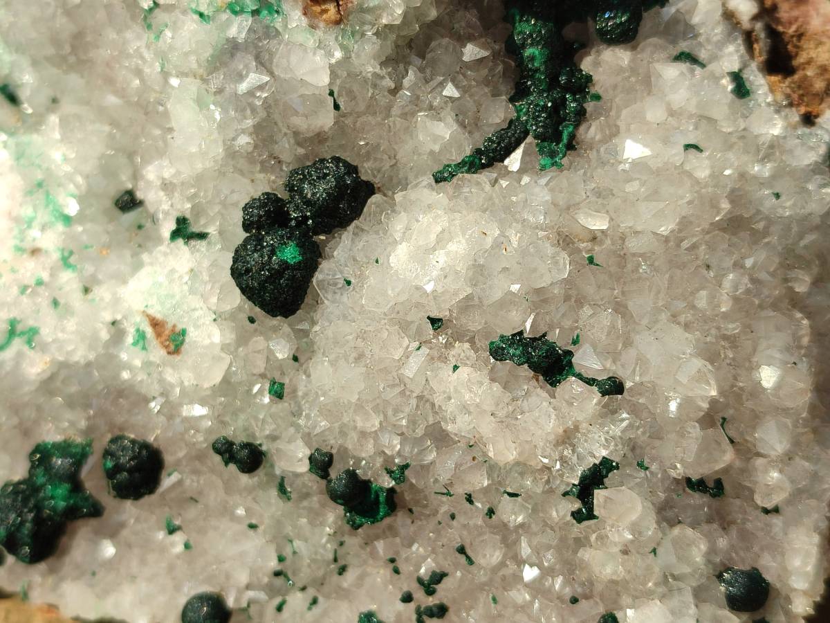 Natural Ball Malachite and Drusy Quartz On Dolomite Matrix Specimens x 1 From Kambove, Congo - Toprock Gemstones and Minerals 