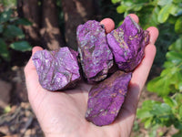 Natural Metallic Purpurite Specimens x 12 From Erongo, Namibia