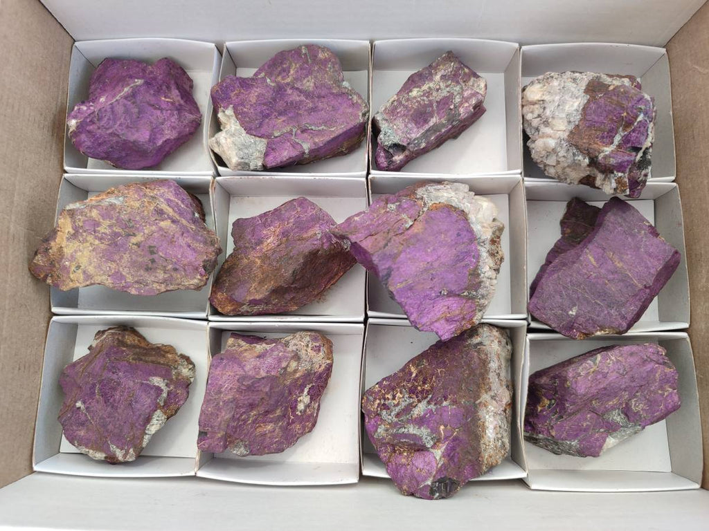 Natural Metallic Purpurite Specimens x 12 From Erongo, Namibia - Toprock Gemstones and Minerals 
