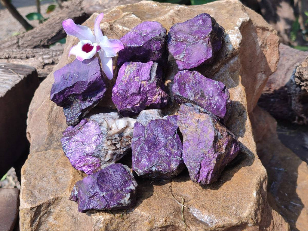 Natural Metallic Purpurite Specimens x 12 From Erongo, Namibia - Toprock Gemstones and Minerals 