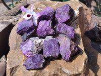 Natural Metallic Purpurite Specimens x 12 From Erongo, Namibia