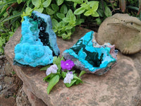 Natural Botryoidal Malacolla Specimens x 2 From Kulukuluku, Congo