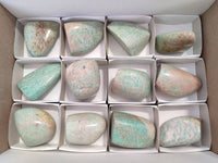 Polished Amazonite Standing Free Forms x 12 From Zimbabwe