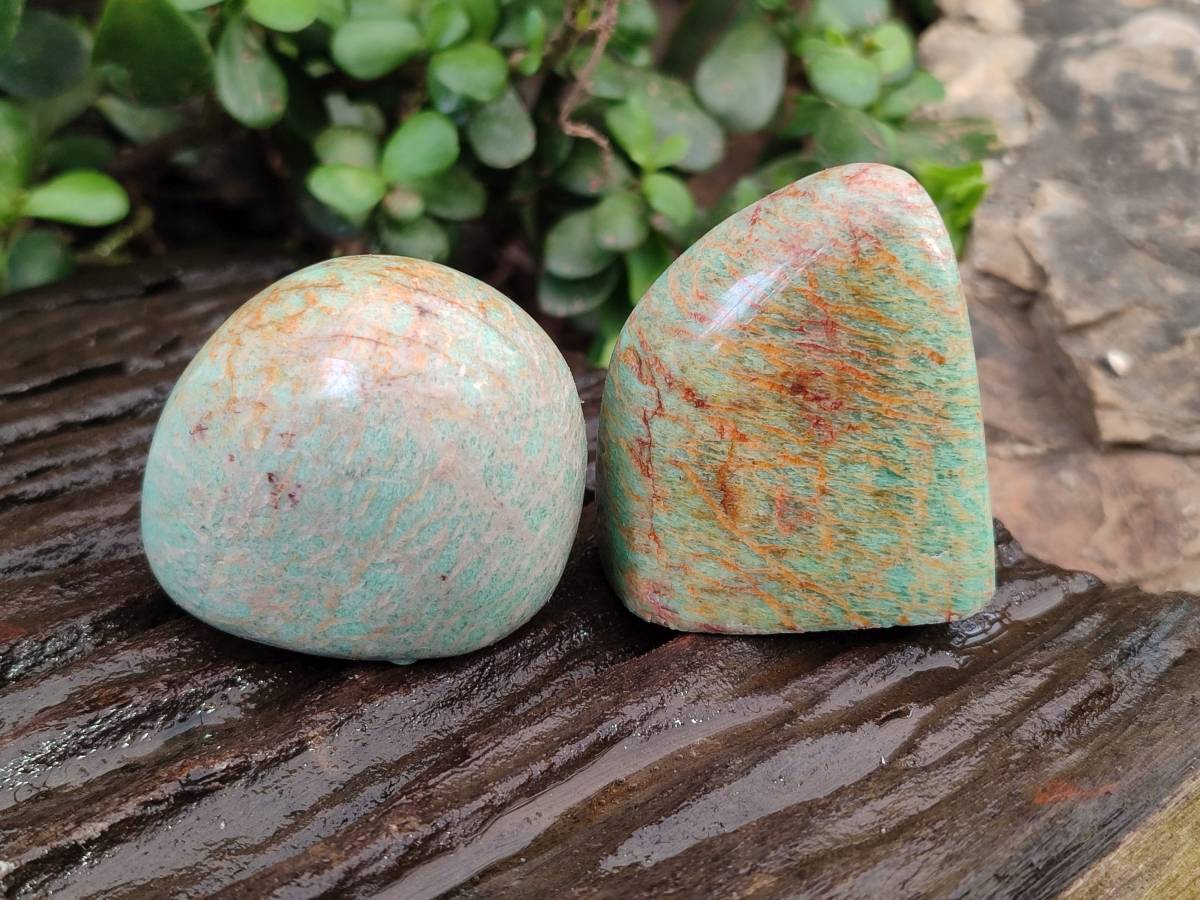 Polished Amazonite Standing Free Forms x 12 From Zimbabwe - Toprock Gemstones and Minerals 