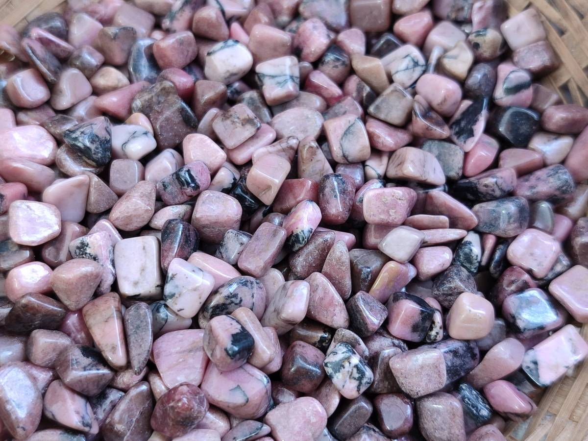 Polished Rhodonite Tumbled Stones x 6 Kg Lot From Madagascar - Toprock Gemstones and Minerals 