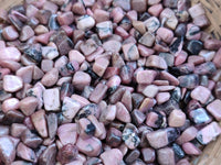 Polished Rhodonite Tumbled Stones x 6 Kg Lot From Madagascar