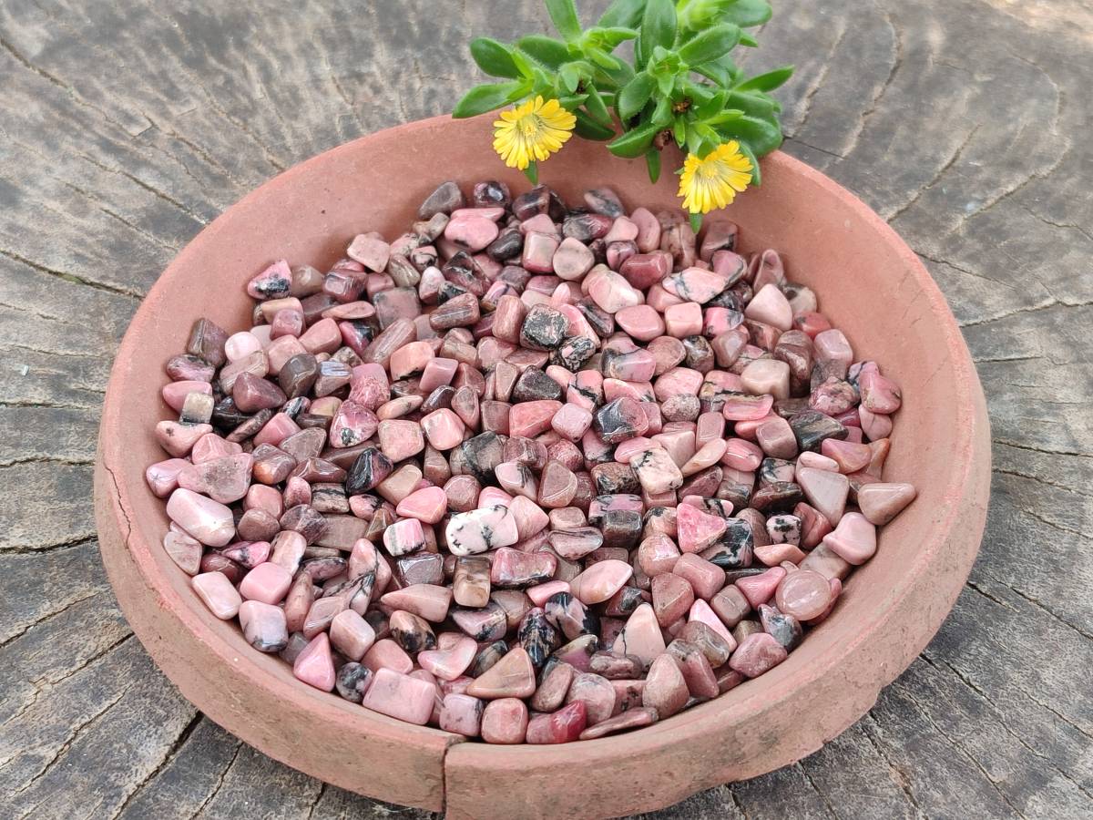Polished Rhodonite Tumbled Stones x 6 Kg Lot From Madagascar - Toprock Gemstones and Minerals 