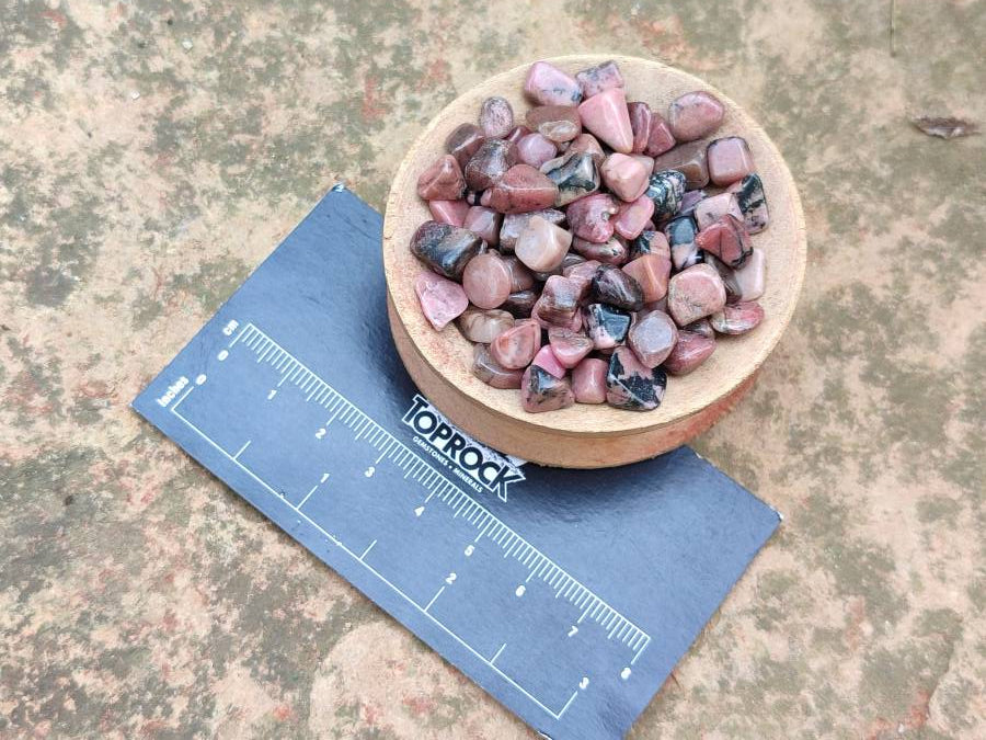 Polished Rhodonite Tumbled Stones x 6 Kg Lot From Madagascar - Toprock Gemstones and Minerals 