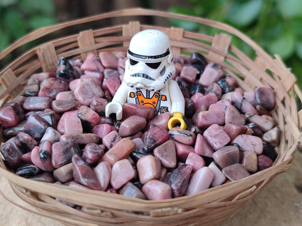Polished Rhodonite Tumbled Stones x 6 Kg Lot From Madagascar