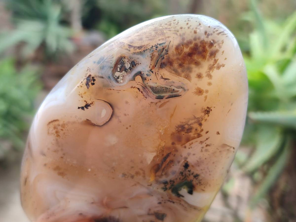 Polished Smokey Dendritic Agate Standing Free Forms x 3 From Madagascar - Toprock Gemstones and Minerals 
